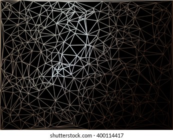 Geometric brown line on black background