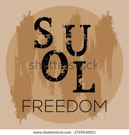 geometric brush round pattern soul freedom slogan design art print 