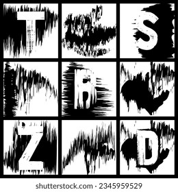 geometric brush writing font pattern and background texture abstract design
