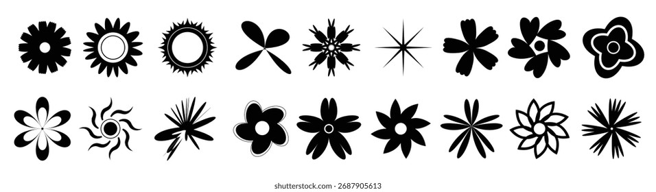 geometric brutalism forms sticker y k style graphic design 