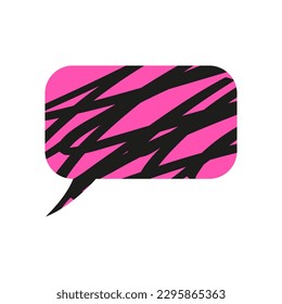 Geometric Bubble. Speech bubble, chat window, dialogue, message. Textured, geometric shape. Vector illustration thinking symbol isolated on white background. 