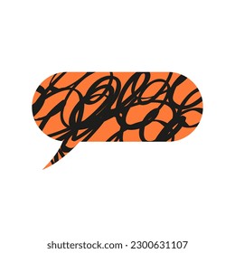 Geometric Bubble. Speech bubble, chat window, dialogue, message. Textured, geometric shape. Vector illustration thinking symbol isolated on white background. 