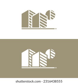Vector de diseño de logotipo de arquitectura de construcción geométrica