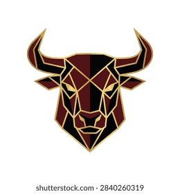 Geometric bull head logo in polygon style.