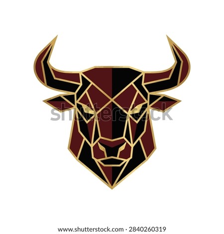 Geometric bull head logo in polygon style.