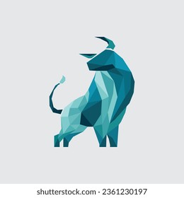 Vector de diseño del logotipo de toros geométricos