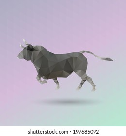 Geometric Bull on Triangle Pattern - Vector 