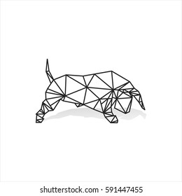 Geometric bull vector illustration.