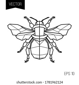 Geometric bumblebee logo or icon or tini tattoo