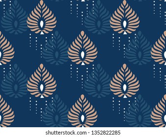 Geometric bunch Design pattern on navy