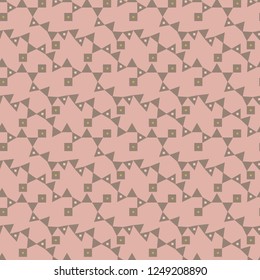 Geometric bunting seamless vector pattern in pink and brown. Great for textiles, stationery, fashion, home decor, gift wrapping paper, textiles, product packaging, graphic design and cards.