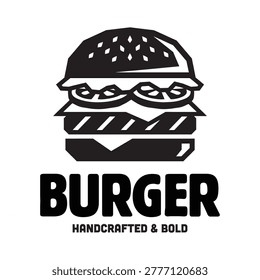 Geometric burger logo vector illustration