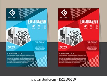 Geometric Business abstract vector template Brochure design cover modern layout annual report poster flyer in A4 with colorful triangles geometric shapes for tech science market with light background