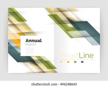 Geometric business annual report templates, modern brochure flyer template. Vector illustration