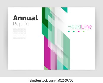 Geometric business annual report templates, modern brochure flyer template. Vector illustration