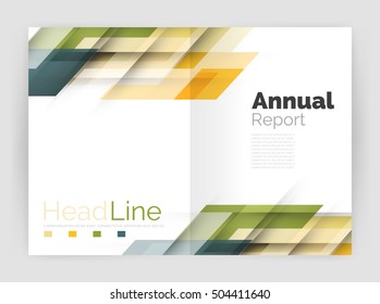 Geometric business annual report templates, modern brochure flyer template. Vector illustration