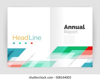 Geometric business annual report templates, modern brochure flyer template. Vector illustration