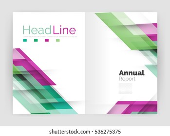 Geometric business annual report templates, modern brochure flyer template. Vector illustration