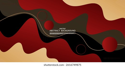 Geometric business banner design in light brown and orange. Creative banner design with wave and line shapes as template. Simple horizontal banner. Vector Eps10