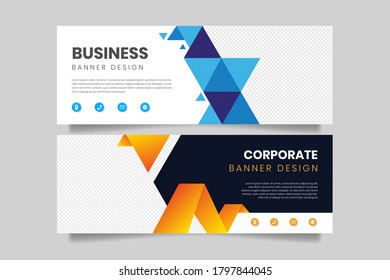 Geometric business banner design template. Corporate banner