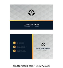 Geometric business card. Modern simple business card vector template. Creative and Clean Double-sided Business Card Template. Flat Design Vector. Stationery Design