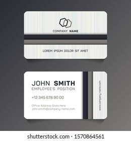 Geometric business card papercut idea vector templates set. Modern business card graphic design with place for logo, employee's name, position, mobile number, website and company office address.