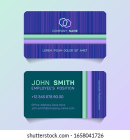 Geometric business card papercut idea vector templates set. Premium business card graphic design with place for logo, employee's name, position, mobile number, website and company office address.