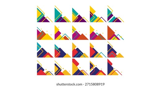 Paquete geométrico de la ilustración de la esquina del negocio