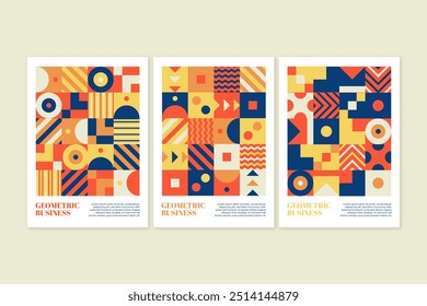 Geometric business cover collection vector design in eps 10