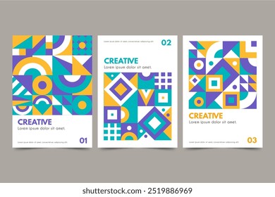 Geometric business cover collection vector design in eps 10