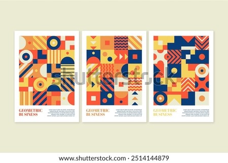 Geometric business cover collection vector design in eps 10