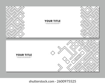Geometric business horizontal banner template set design