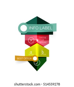Geometric business infographics templates. Vector illustration with sample text and options
