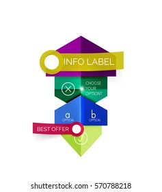 Geometric business infographics templates. Vector illustration with sample text and options