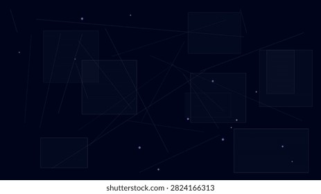 Geometric business layout overlay with minimalist starfield desi