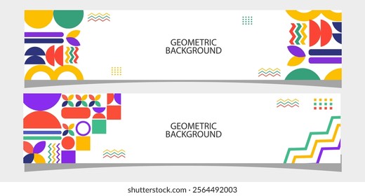 Geometric Business Presentation Layout. Abstract banner Background Design. Modern Banner Template with copy space for text.