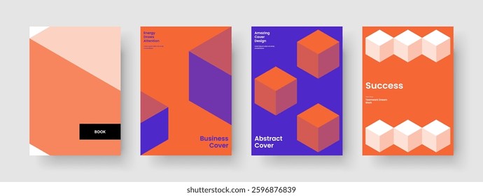 Geometric Business Presentation Layout. Abstract Report Template. Isolated Poster Design. Book Cover. Background. Flyer. Banner. Brochure. Catalog. Magazine. Portfolio. Journal. Advertising