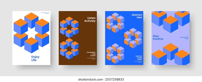 Geometric Business Presentation Layout. Creative Report Template. Abstract Book Cover Design. Banner. Brochure. Flyer. Background. Poster. Journal. Catalog. Handbill. Magazine. Portfolio