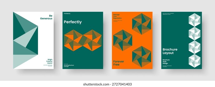 Geometric Business Presentation Layout. Creative Report Design. Abstract Book Cover Template. Brochure. Banner. Background. Poster. Flyer. Magazine. Catalog. Newsletter. Leaflet. Brand Identity
