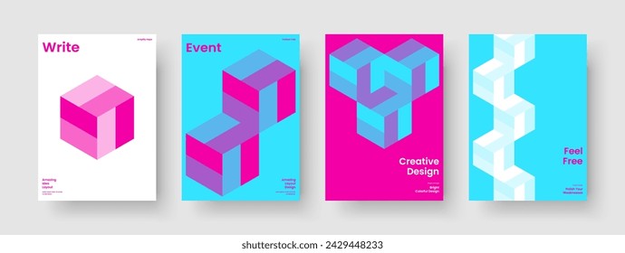 In: Geometric Business Presentation Layout. Isoliertes Buchcover-Design. Creative Broschürenvorlage. Hintergrund. Flyer. Banner. Bericht. Poster. Werbung. Katalog. In: Magazine. Merkblatt. Notizbuch