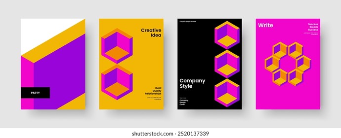 Layout für geometrische Geschäftspräsentationen. Isolierte Broschüre Design. Abstrakte Bannervorlage. Bericht. Flyer. Hintergrund. Buchumschlag. Poster. Katalog. Notebook. Werbung. Newsletter. Journal
