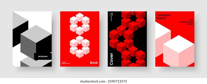 Geometric Business Presentation Layout. Modern Banner Design. Isolated Background Template. Poster. Book Cover. Report. Brochure. Flyer. Leaflet. Portfolio. Handbill. Advertising. Catalog. Pamphlet
