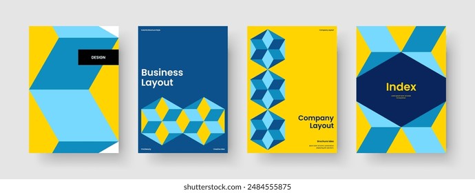 In: Geometric Business Presentation Vorlage. Kreatives Broschürendesign. Isoliertes Berichtslayout. Flyer. Poster. Hintergrund. Banner. Buchumschlag. Notebook. Werbung. In: Magazine. Handzettel Tagebuch