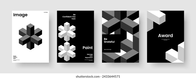 Geometric Business Presentation Template. Modern Report Design. Abstract Book Cover Layout. Background. Poster. Flyer. Brochure. Banner. Portfolio. Journal. Brand Identity. Handbill. Pamphlet