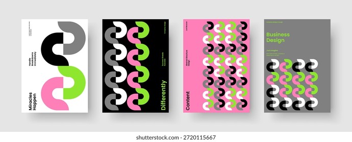 Plantilla de presentación de negocios geométricos. Diseño moderno de folletos. Diseño de informe aislado. Portada de libro. Volante. Cartel. Anuncio. Antecedentes. Panfleto. Publicidad. Folleto. Cartera. Boletín de noticias