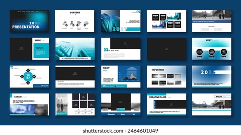 Geometric business presentations, blue design elements, infographics template on white background, set, construction.New technique.Use in SEO marketing flyer, webinar, annual report, powerpoint, phone