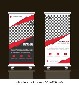 Geometric Business Roll Up. Standee Design. Banner Template. Presentation and Brochure Flyer. Vector illustration - Vector