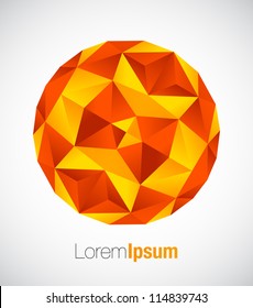 Geometric business symbol in orange color