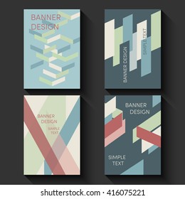 Geometric business templates for brochure, flyer or booklet A4. Abstract multicolored low poly background. Triangular style book. Vector illustration eps 10
