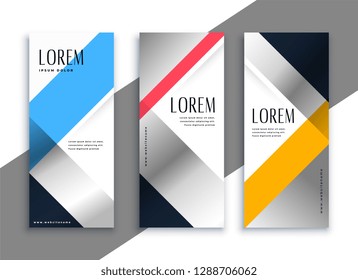 geometric business vertical banners set